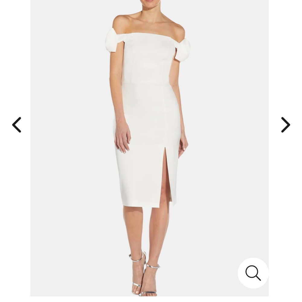 Aidan Maddox Off White Cocktail Dress